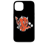 Little Devil jetant dés x Uzi Gun Cartoon Coque pour iPhone 13