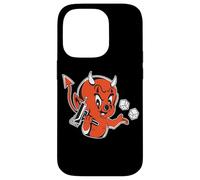 Little Devil jetant dés x Uzi Gun Cartoon Coque pour iPhone 14 Pro