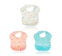 Little Dimsum Lot de 3 bavoirs imperméables faciles à nettoyer pour bébés et tout-petits avec grande poche de 6 à 36 mois (étoile de mer, pieuvre et tortue)