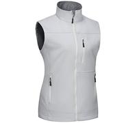 Little Donkey Andy Gilet softshell imperméable sans manches pour femme, coupe-vent, chaud, respirant, gilet polaire pour la course, la randonnée, le golf, gris, L