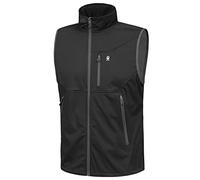 Little Donkey Andy Gilet Softshell léger pour homme, veste coupe-vent sans manches pour voyage, randonnée, course à pied, golf, noir, taille XXXL