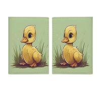 Little Duck Étui de passeport aux yeux bleus ultra fin en similicuir PU compact de qualité supérieure pour passeport international américain pour homme et femme