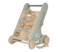 Little Dutch Chariot coulissant - Planche de jeu d'activités - Safari | Engrenages et perles, avec figurines d'animaux, roues en caoutchouc, à partir de 12 mois, jouable des deux côtés