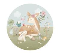 Little Dutch Papier Peint intissé Rond Fairy Garden Diamètre 100cm Multicolore | Revêtement Mural, Tapisserie | Ambiance Facile à Poser et à Enlever