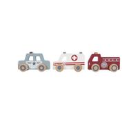 Little Dutch Set de voitures de sauvetage en bois 3 pièces