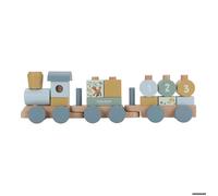 LITTLE DUTCH - Train A Blocs Bois Fsc Forest Friends Bleu Jaune Bois Multicolore