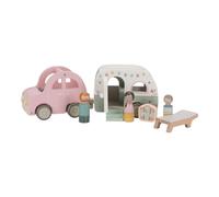 Little Dutch Voiture en bois jouet avec caravane, multicolore