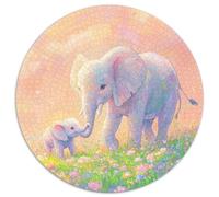 Little éléphant 1000 Pièces Animation Puzzle Circulaire Qualité Supérieure Jeu Cadeau Unique Adultes Enfants 1000pcs (67.5x67.5cm)