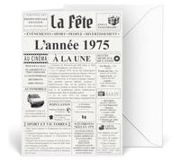 Little Elise Carte Anniversaire 50 ans Design Original Journal Année 1975 | Année de Naissance 1975 | Cadeau Anniversaire 50 ans | Format A5 Avec Enveloppe