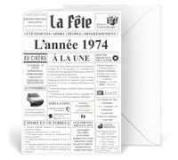 Little Elise Carte d’anniversaire 52 ans Design original Journal Année 1974 | Année de naissance 1974 | Cadeau Anniversaire 52 ans | Format A5 avec Enveloppe