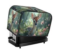 Little Elk in the Grass Housse de grille-pain 2 tranches pour petits appareils de cuisine avec poches Protection contre la poussière et les traces de doigts