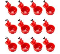 Little Family Members Red Poultry Gravity Water Cups Automatic Drinker 6-Pack