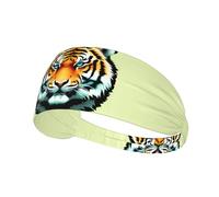 Little Fat Tiger Head Bandeau de sport élastique unisexe qui évacue l'humidité et élimine l'excès de sueur, convient pour les sports tels que le football, la course à pied, le yoga, etc.
