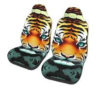 Little Fat Tiger Head Dua Sarung JOK Mobil,& Sarung JOK Mobil Depan, Cocok pour Sebagian Besar Mobil, SUV, Truk, Van, Dll.