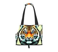 Little Fat Tiger Head Sac à bandoulière imprimé pour animal de compagnie, convient pour les petits chiens et chats, sac de courses et de voyage à double usage
