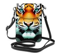 Little Fat Tiger Head Sac à bandoulière pour femme avec fermeture éclair et bandoulière réglable.