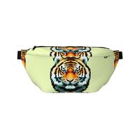 Little Fat Tiger Head Sac banane grande capacité, imperméable et résistant à la poussière, fermeture éclair sécurisée, adapté pour les voyages et les activités de plein air.