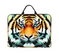 Little Fat Tiger Head Sac pour ordinateur portable 14" avec doublure antichoc et design portable, adapté pour un usage professionnel et quotidien.