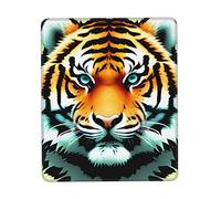 Little Fat Tiger Head Tapis de souris anti-usure texturé imperméable avec base en caoutchouc antidérapant pour ordinateur portable, bureau et maison 17,8 x 21,8 cm