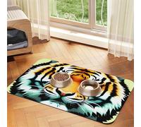 Little Fat Tiger Set de table en cuir absorbant pour animal domestique Motif tête de tigre 30 x 45 cm