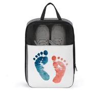 Little Feet Prints Sac à chaussures de golf anti-poussière pour voyage et usage quotidien Bleu/orange