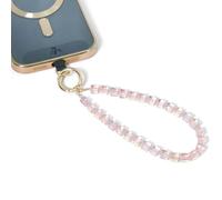 Little Fire Craft Dragonne de téléphone portable avec perles pour téléphone portable - Cordon en cristal amovible - Chaîne de perles cubiques (rose clair)