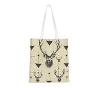 Little FireFighters Sac fourre-tout en toile réutilisable pliable pour voyage, plage, gym, travail, école, Chasse flèches triangles cerf, Taille unique