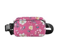 Little Flowers Sac banane tendance pour homme et femme avec sangle réglable pour voyage, gym, travail, Little Flowers Hot Peach, 1 size