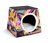 Little Fox dans la voiture Nichoir confortable pour animaux de compagnie Capsule d'espace Chaud Doux Maison pour animaux de compagnie Intérieur Maison pour chats d'intérieur Petits chiens et moyens
