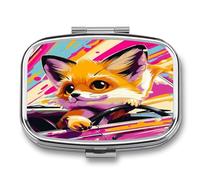 Little Fox in The Car Pilulier de voyage portable étanche pour vitamines, huile de poisson, huile de morue, foie et bouchons d'oreille