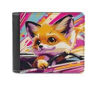 Little Fox in The Car Portefeuille en cuir de grande capacité pour téléphone portable Sac à main de voyage pour homme et femme Blanc Taille unique, blanc, Taille unique, Portefeuille