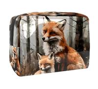 Little Fox Trousse à maquillage en PVC avec fermeture éclair Motif bébé et mère, multicolore, 18.5x7.5x13cm/7.3x3x5.1in, Trousse de toilette