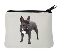 Little French Bulldog Porte-monnaie en néoprène Motif chien Blanc 10 x 11 cm, blanc, Taille unique