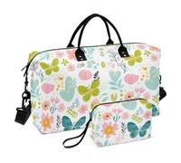 Little Fresh Safari Sac de sport avec trousse de toilette Motif papillon floral 2 pièces