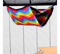 Little Friends Hamac géant Double superposé - Lit Suspendu Doux pour Rats, furets, Chinchillas et Petits Animaux - Accessoire de Cage Douillet Double Couche - Rainbow Waves