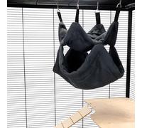 Little Friends Pet Rat Furet Chinchilla Hamac Double Couche Doux Suspendu Lit Superposé - 35 x 35 x 35 cm - Accessoire Cage Confortable - Tissage Gris