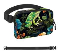 Little Frog by the Pond at Night-1629 Sac banane de style unisexe : sacs banane tendance, sacs à bandoulière, sport fin et tendance pour jogging, randonnée, randonneur, femme, homme, multicolore, 4 x