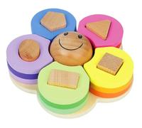Little Frog Toys Jouet d’empilage en Bois en Forme de Fleur, Tri de Formes et Anneaux à empiler, Jouet sensoriel et éducatif, Apprentissage précoce pour bébé dès 1 an