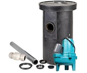 Little Giant 9S-SMPXRT-K 4/10 HP, 115 V, 6 000 GPH Système de lavabo/pompe pré-emballé Simplex - Assemblage requis, noir/bleu, 509074