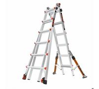 Little Giant Conquest 2.0 Échelle Multiposition 6x6 Marches 16336 Aluminium - Échelle Transformable Professionnelle Tout Terrain avec Roues et Stabilisateur