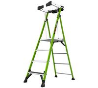Little Giant Escabeau Fortress 4 marches en fibre de verre avec plateforme en fibre de verre Hauteur 1,10 m Hauteur fermée 2,51 m