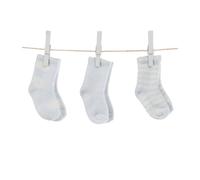 Little Giraffe Boîte de 6 paires de chaussettes Ensemble cadeau - Dot/solide/rayures 2 paires chaque (Bleu)