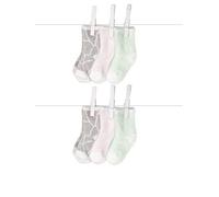 Little Giraffe Boîte de chaussettes Girafe - 6 paires de chaussettes (Celadon-pink-silver)