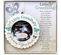 Little Grandbaby Growing In Your Heart Ultrasound Décoration photo et poème Ornement dans une boîte avec poème.