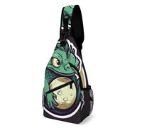 Little Green Dragon's Egg Sac à bandoulière décontracté pour homme et femme