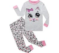 Little Hand Ensemble de Pyjamas pour Filles à imprimé Chat Pjs vêtements de Nuit à Manches Longues Âge 1-2 Ans