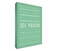 Little Helper BP128-18G Feel Good Art Tableau sur toile de lin avec citations en langue allemande Typographie moderne Vert clair 30 x 20 cm