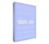 Little Helper DRBG1216-14G Feel Good Art Tableau sur toile avec citations en langue allemande Typographie moderne Bleu clair 40 x 30 cm