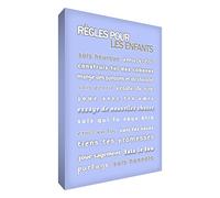 Little Helper Feel Good Art Toile sur Cadre Mural de Style Moderne Enfant Règle Bleu Pâle 40 x 30 cm