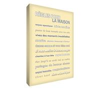 Little Helper Feel Good Art Toile sur Cadre Mural de Style Moderne Règle de Notre Maison Crème 91 x 60 cm